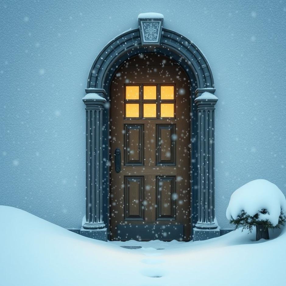 Dream : Snow falling in front of the door in a dream