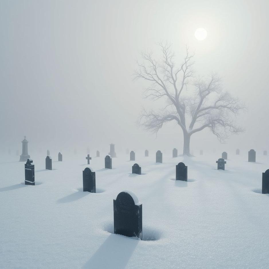 Dream : Snow in a cemetery in a dream