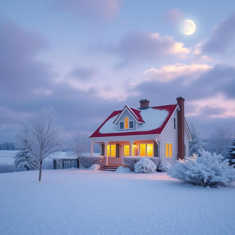 Dream : Snow in front of the house in a dream