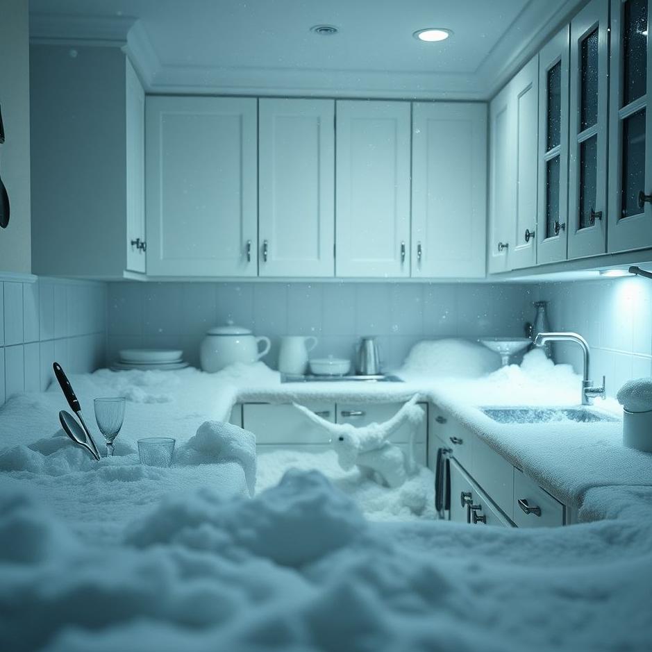 Dream : Snow in the kitchen in a dream