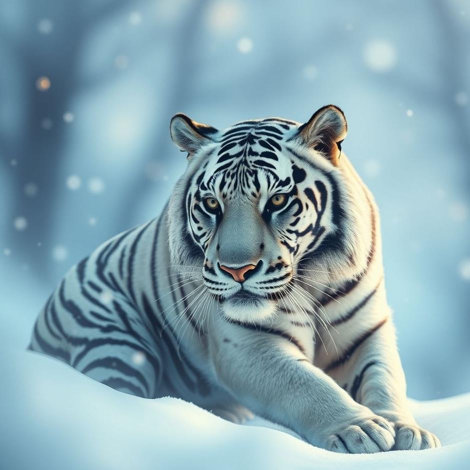Dream : Snow tiger in a dream