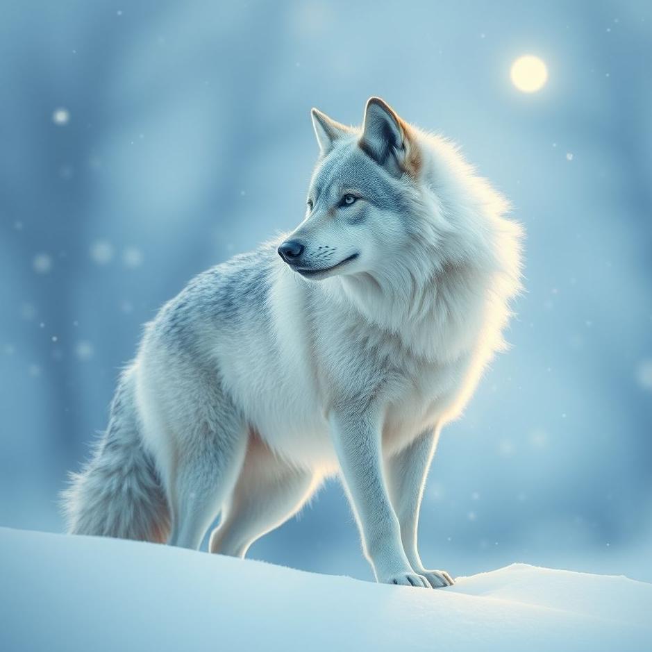 Dream : Snow wolf in a dream
