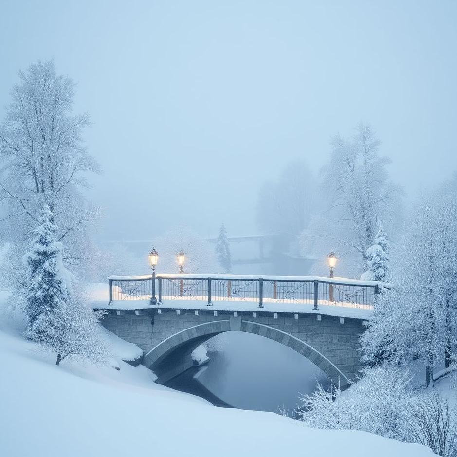 Dream : Snowy bridge in a dream