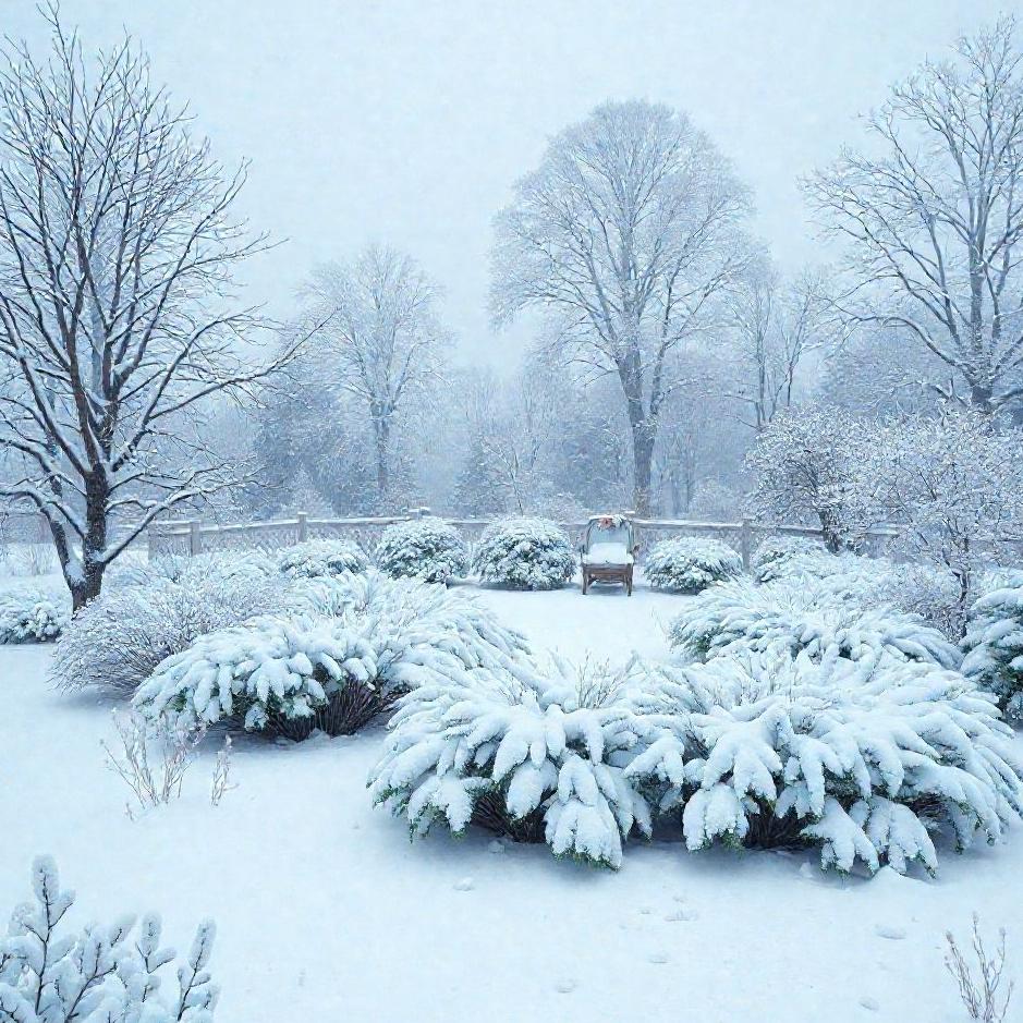 Dream : Snowy garden in a dream