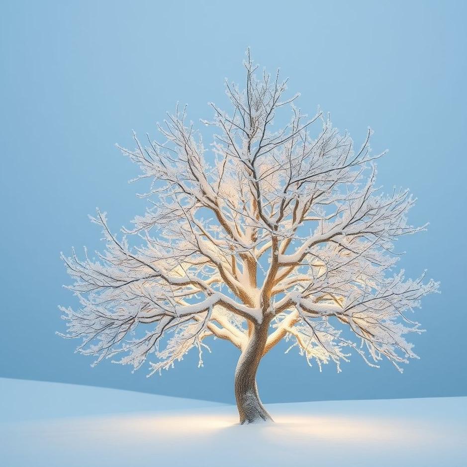Dream : Snowy glass tree in a dream