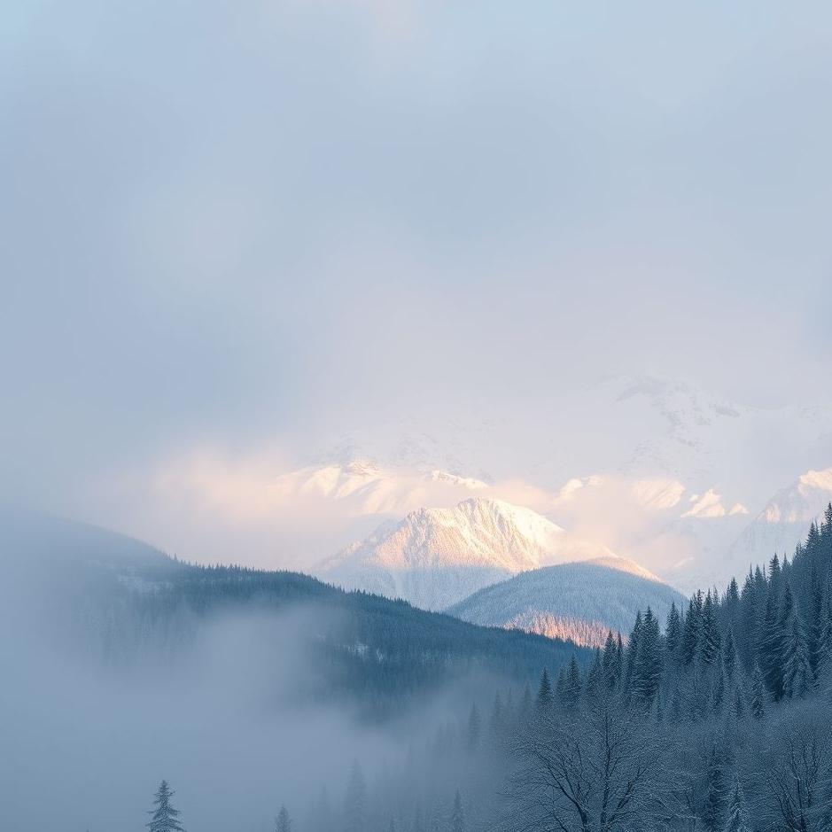 Dream : Snowy smoky mountain in a dream