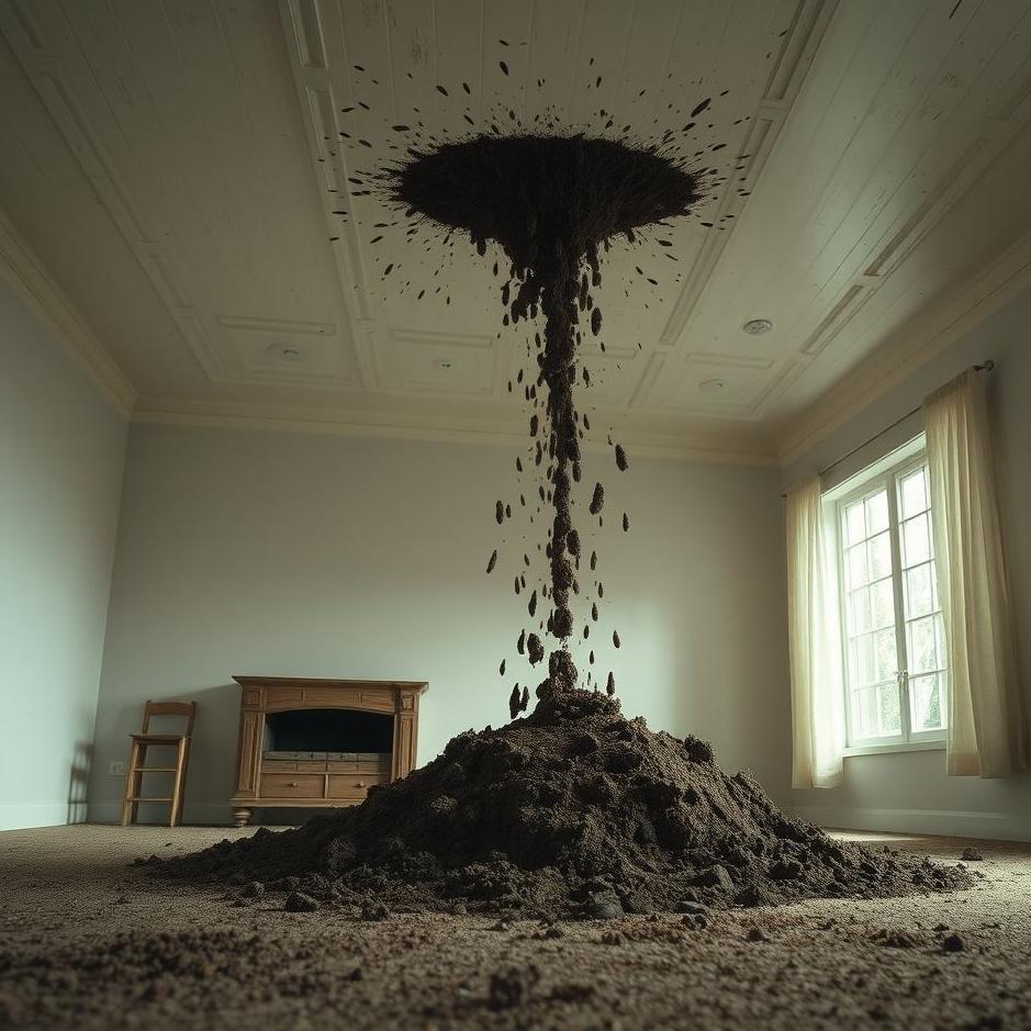 Dream : Soil falling from the ceiling of the house in a dream