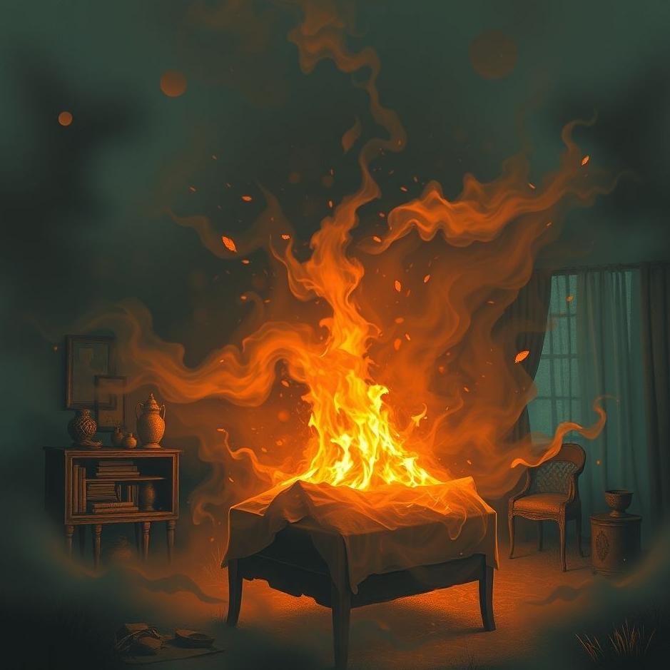 Dream : Something burning at home in a dream