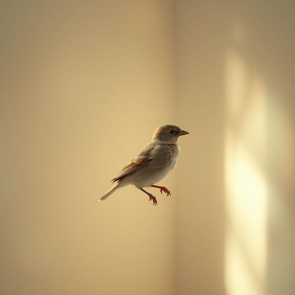 Dream : Sparrow in a room in a dream