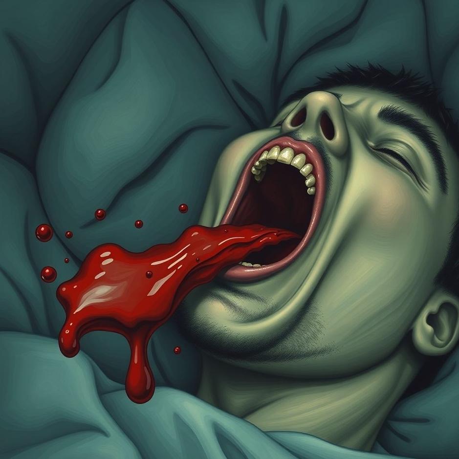 Dream : Spiting blood clot from the mouth in the dream