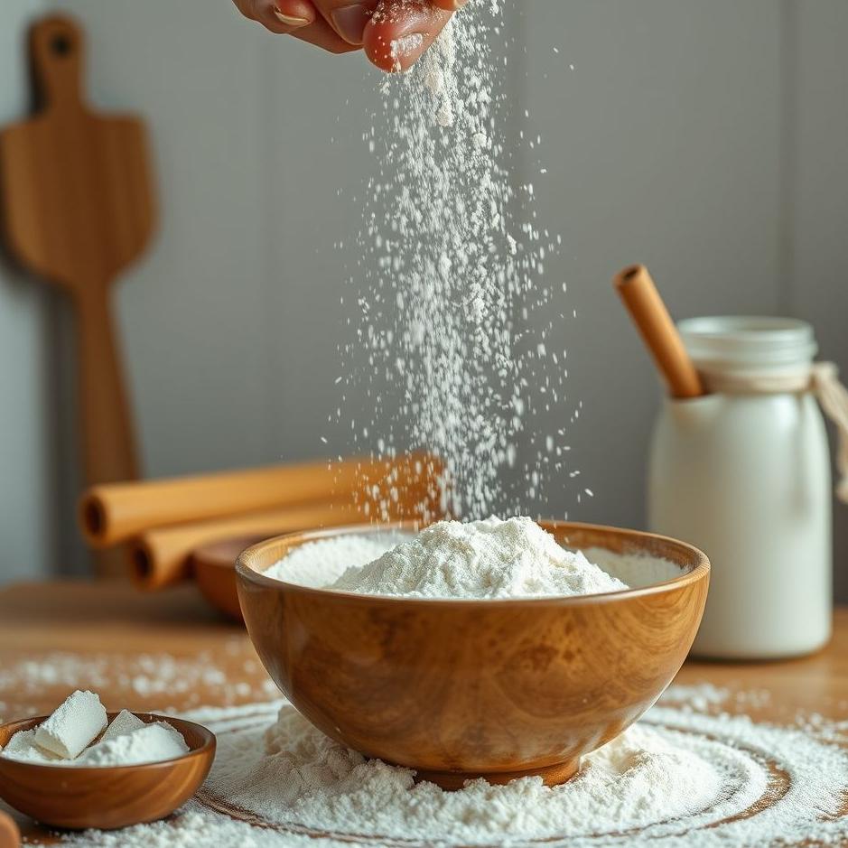 Dream : Sprinkling flour at home in a dream