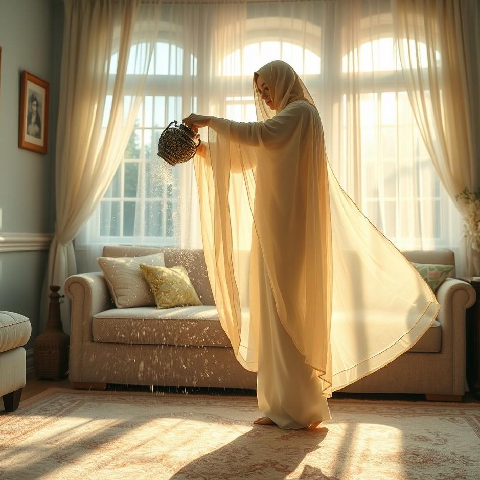 Dream : Sprinkling water at home in a dream