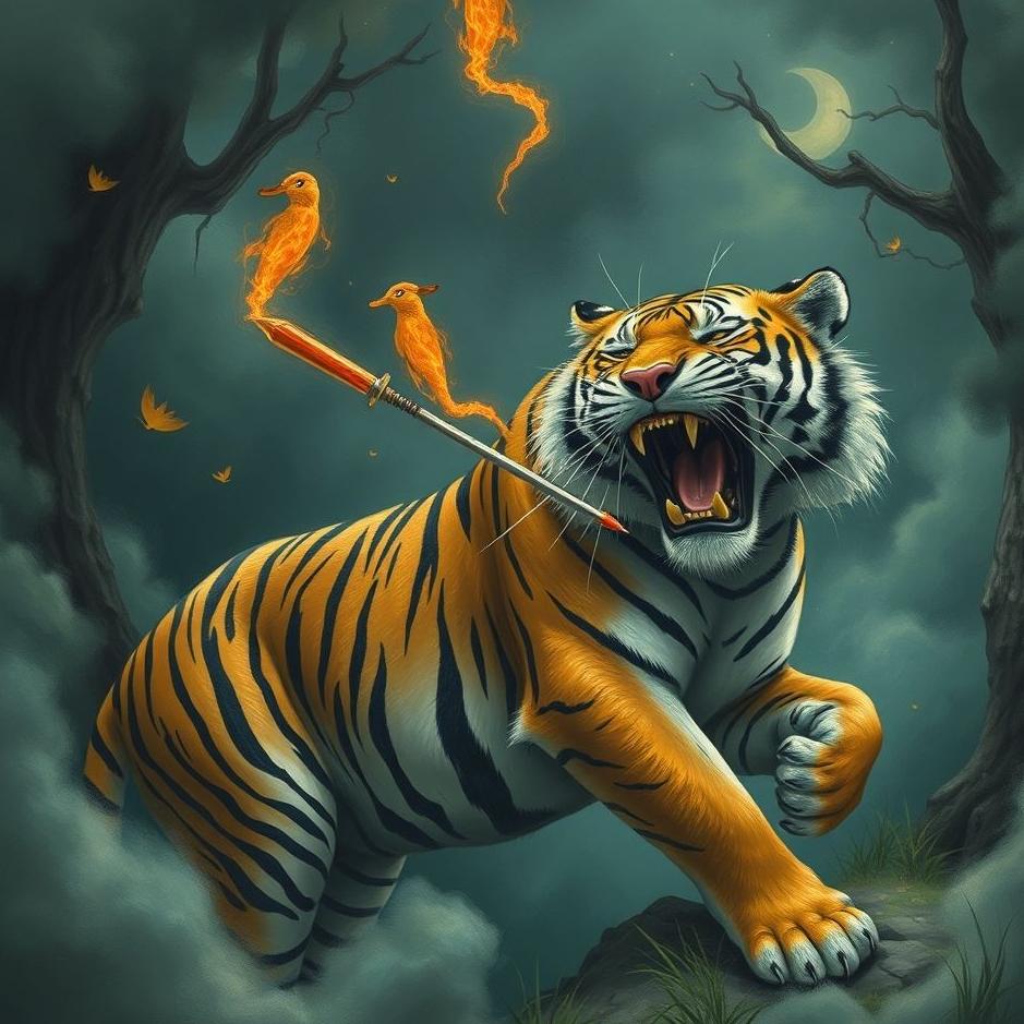 Dream : Stabbing a tiger in a dream