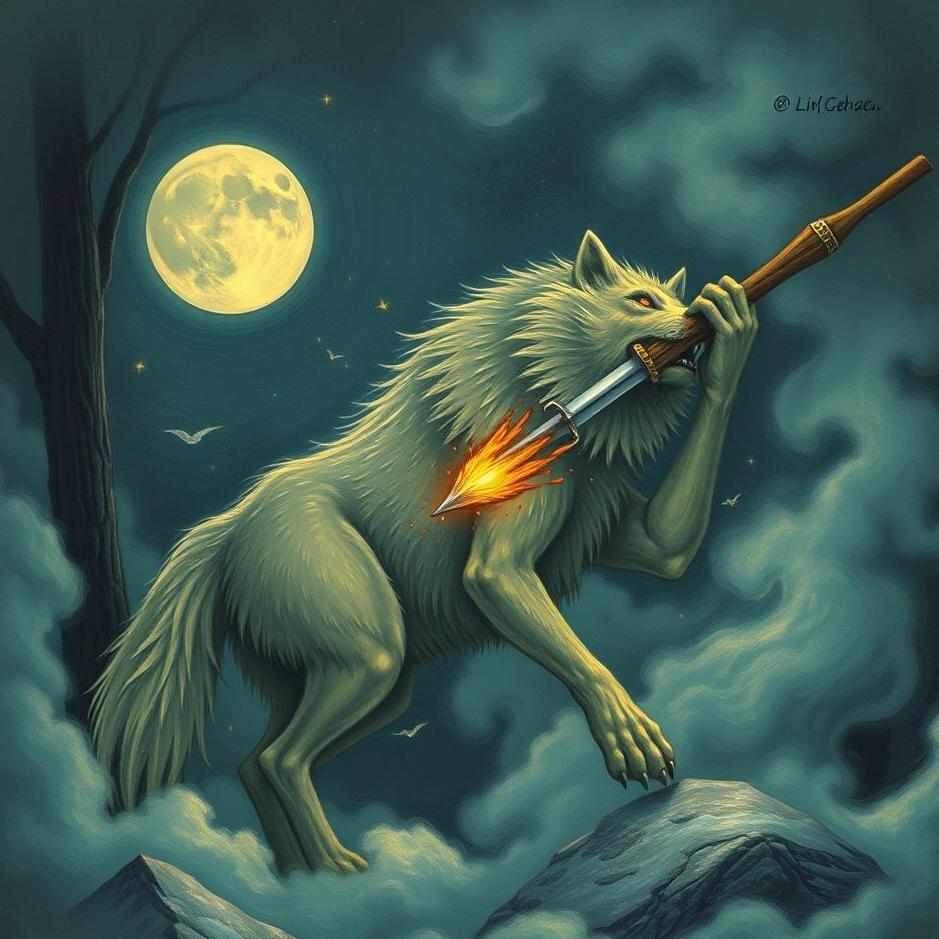 Dream : Stabbing a wolf in a dream