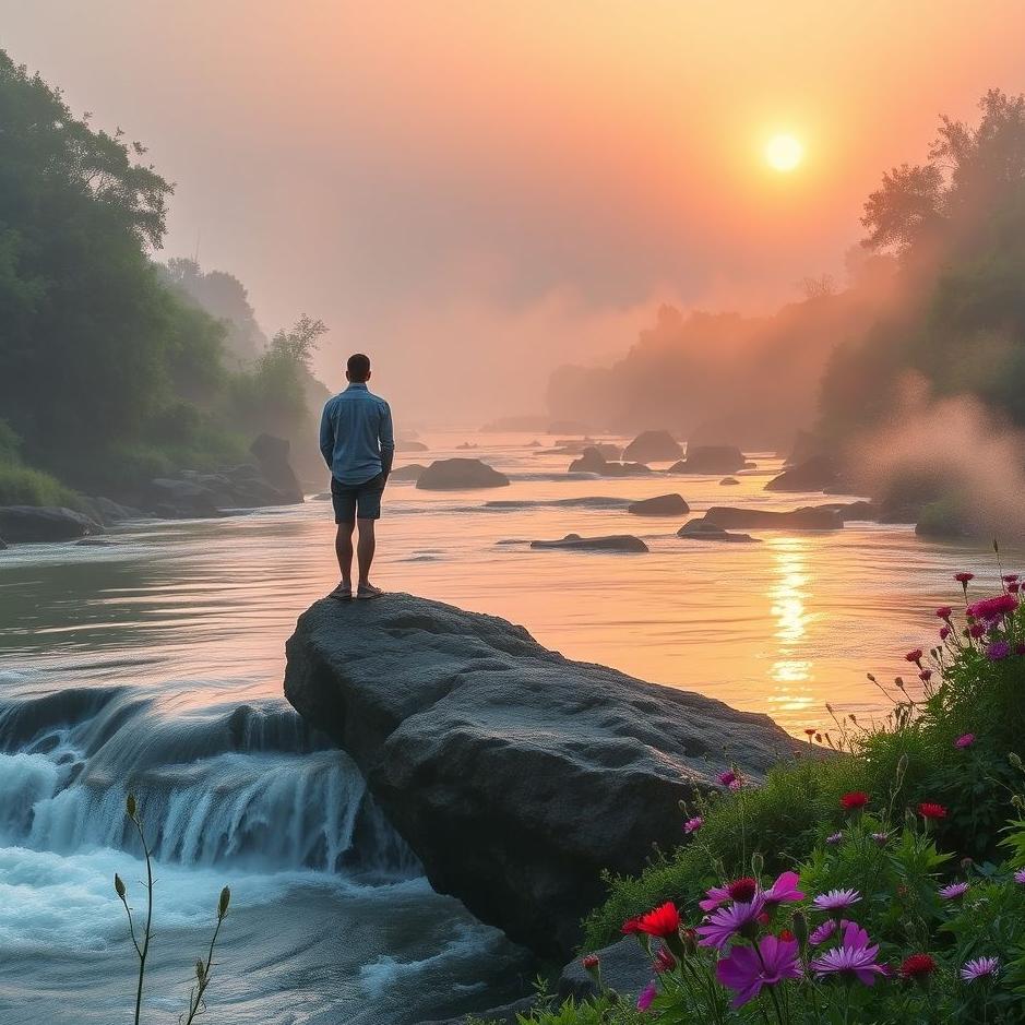 Dream : Stand above the flowing water in the dream