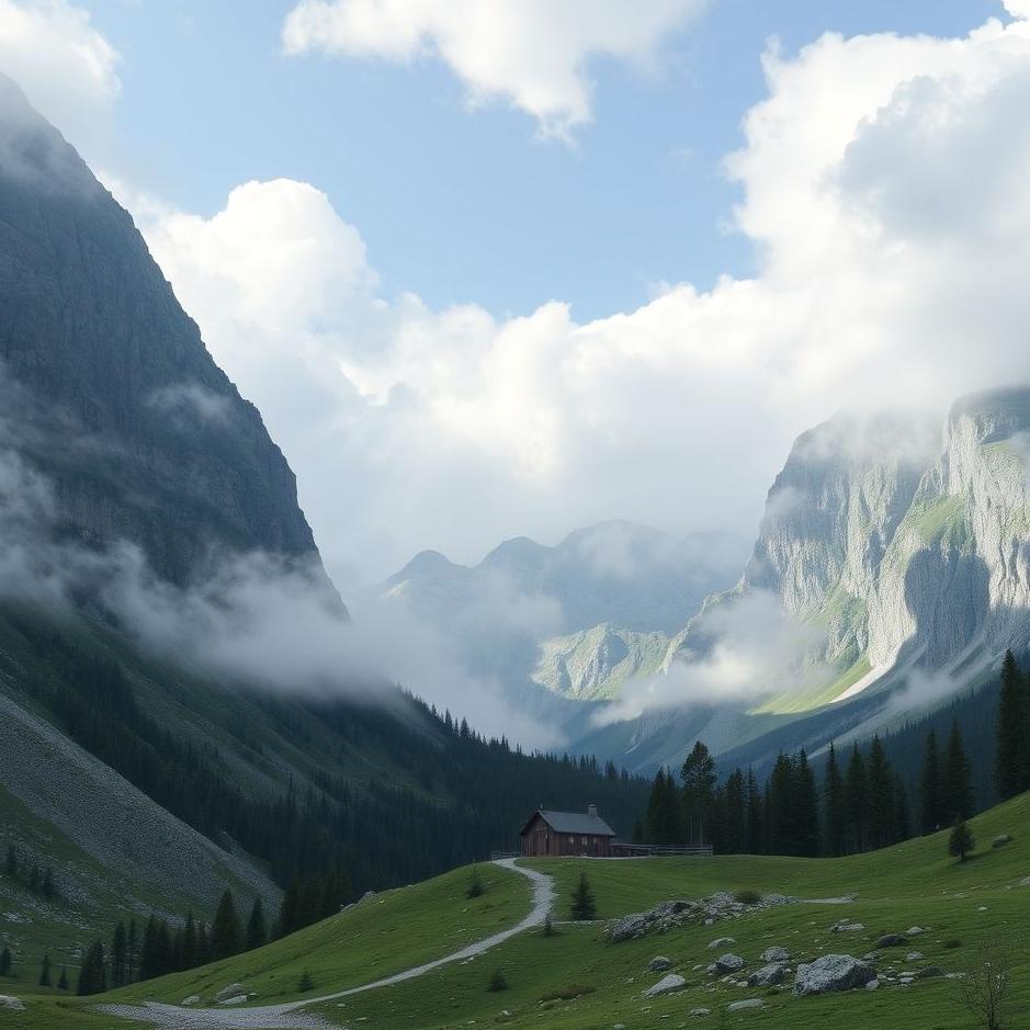 Dream : Staying between two mountains in a dream