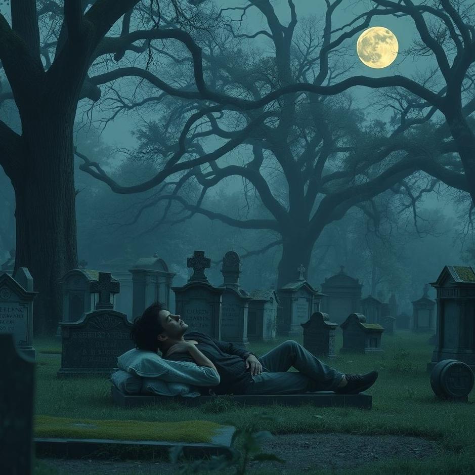 Dream : Staying in a cemetery in a dream
