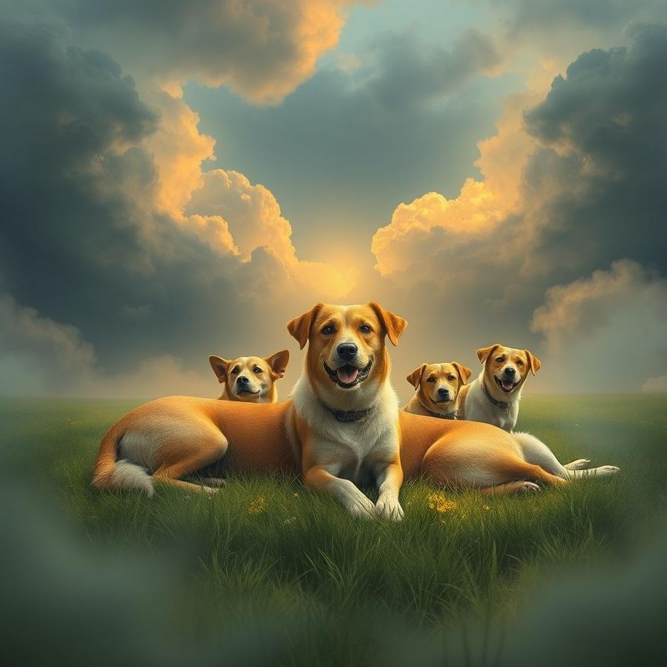 Dream : Staying in the middle of dogs in a dream