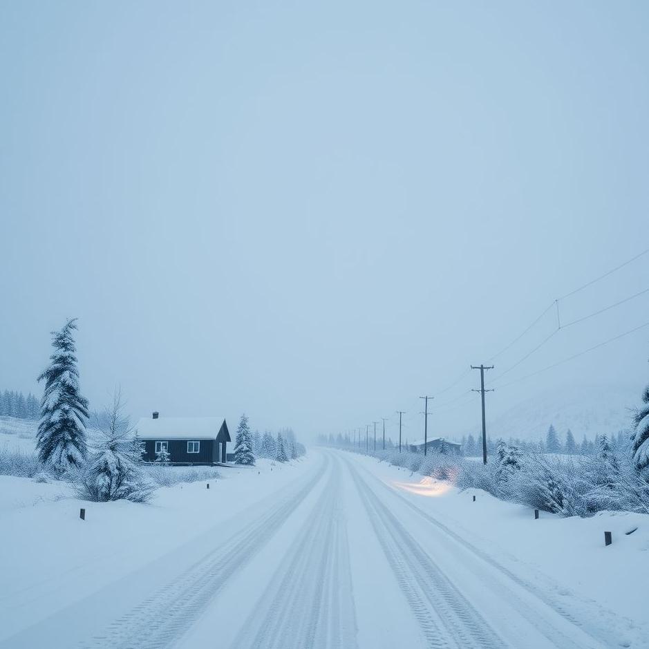 Dream : Staying on a snowy road in a dream