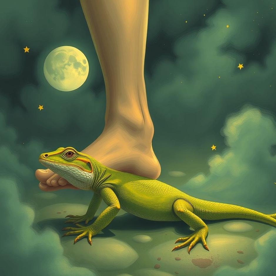 Dream : Stepping on a lizard in a dream