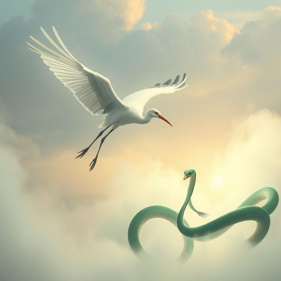 Dream : Stork and a snake in a dream