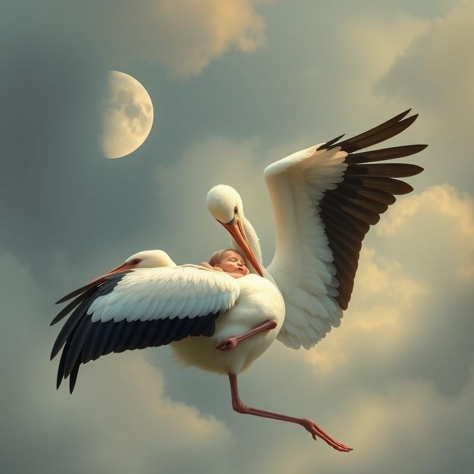 Dream : Stork breastfeeding in a dream