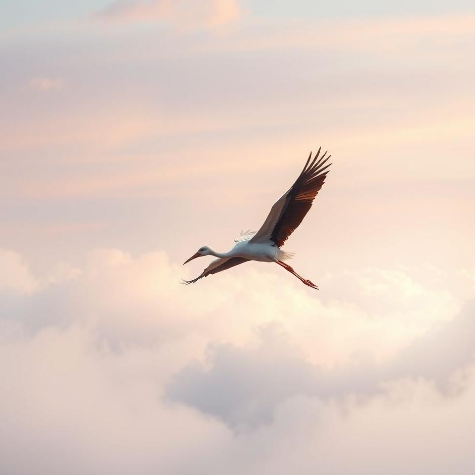 Dream : Stork flying in a dream