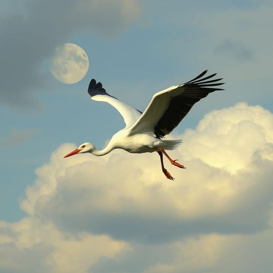Dream : Stork landing on your head in a dream