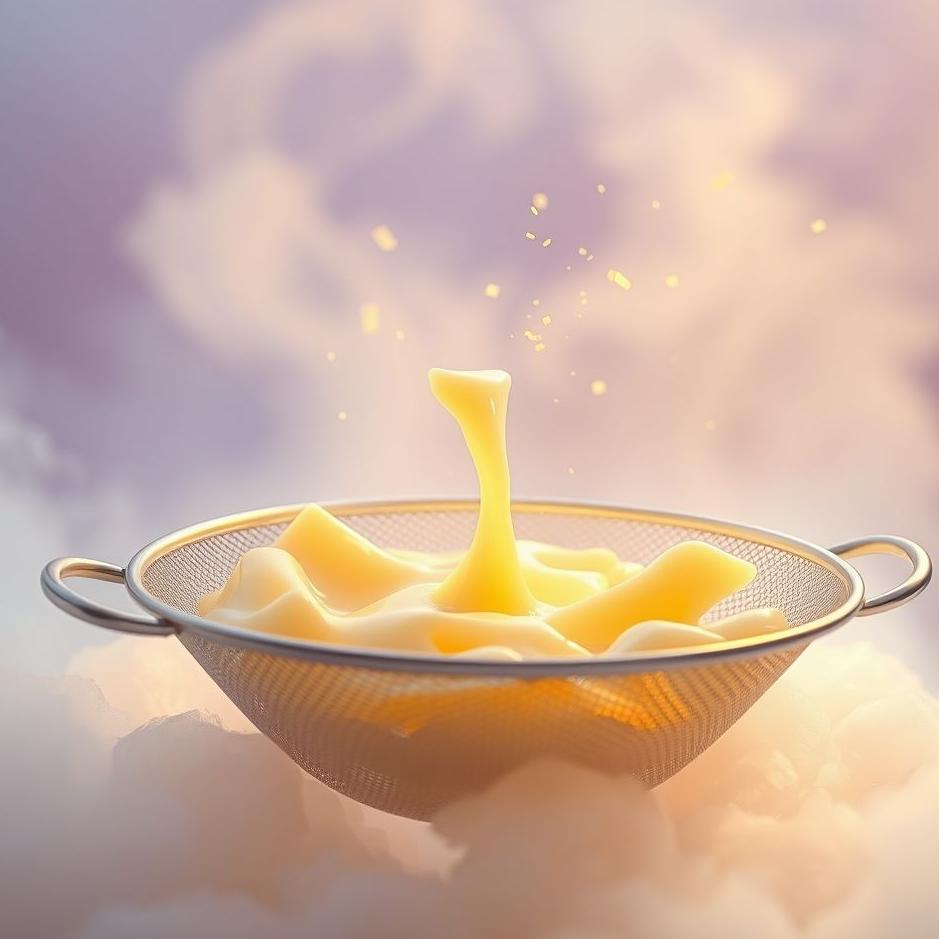 Dream : Straining cheese in a dream