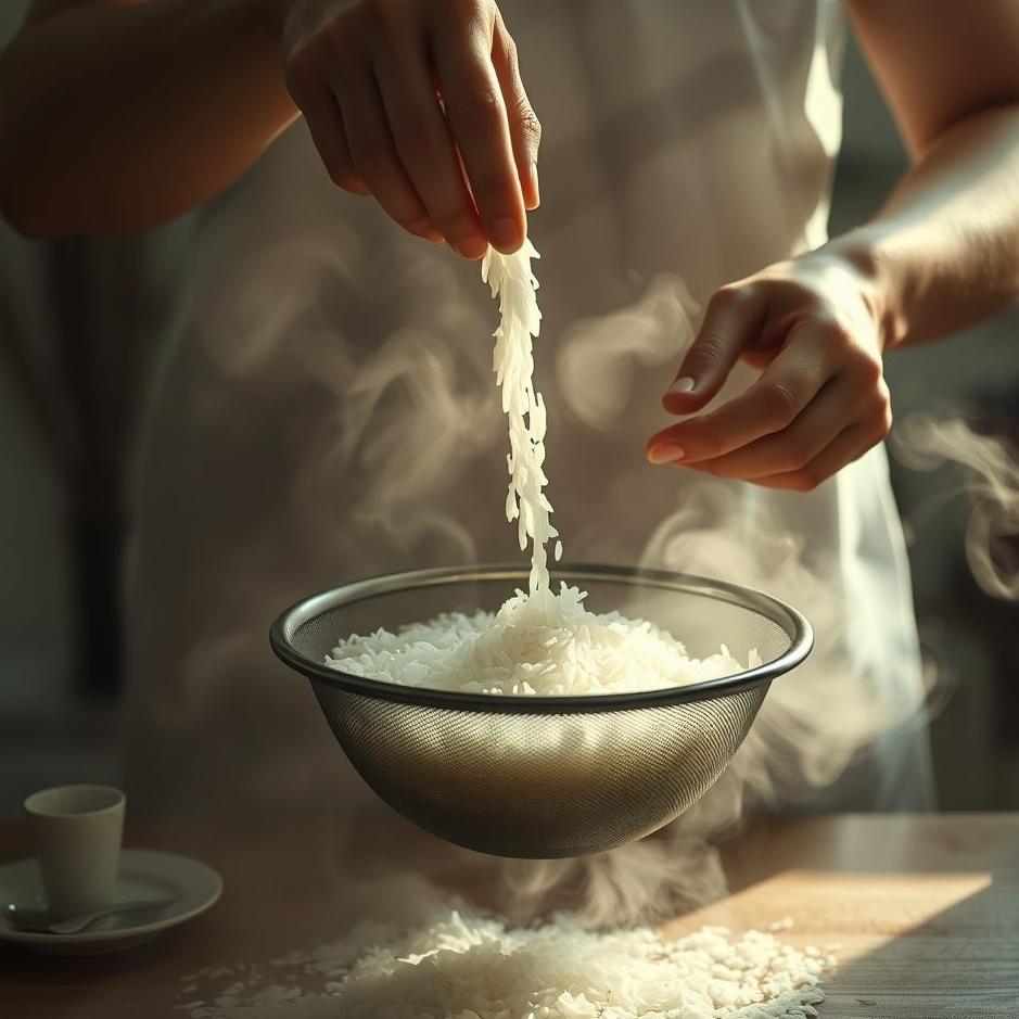 Dream : Straining rice in a dream