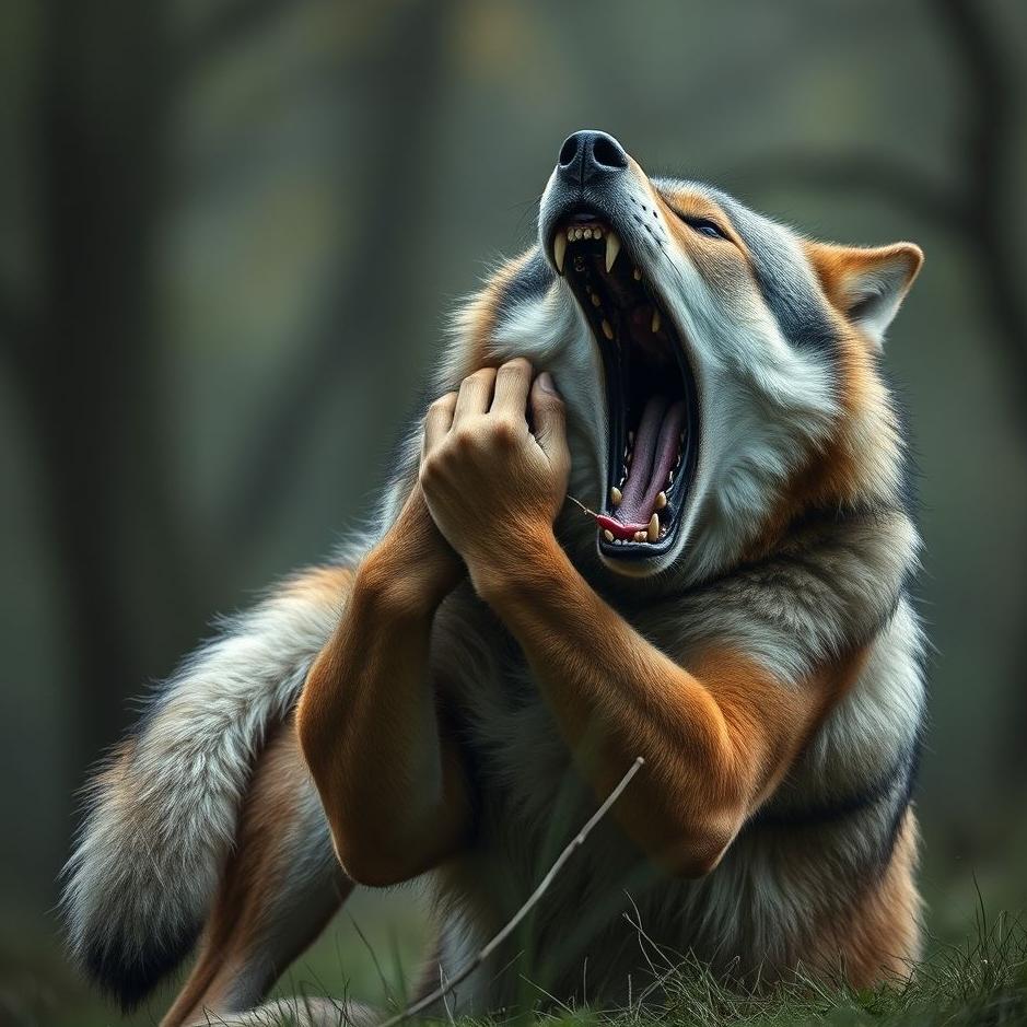 Dream : Strangling a wolf