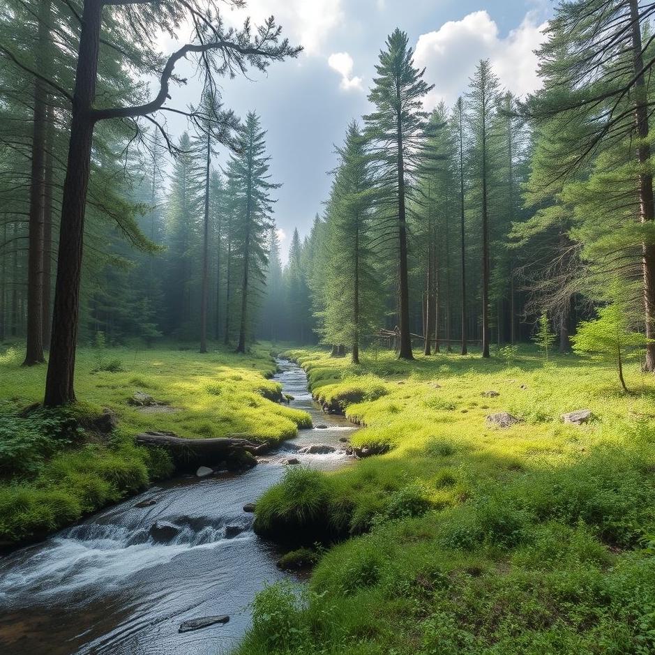 Dream : Stream in a forest in a dream