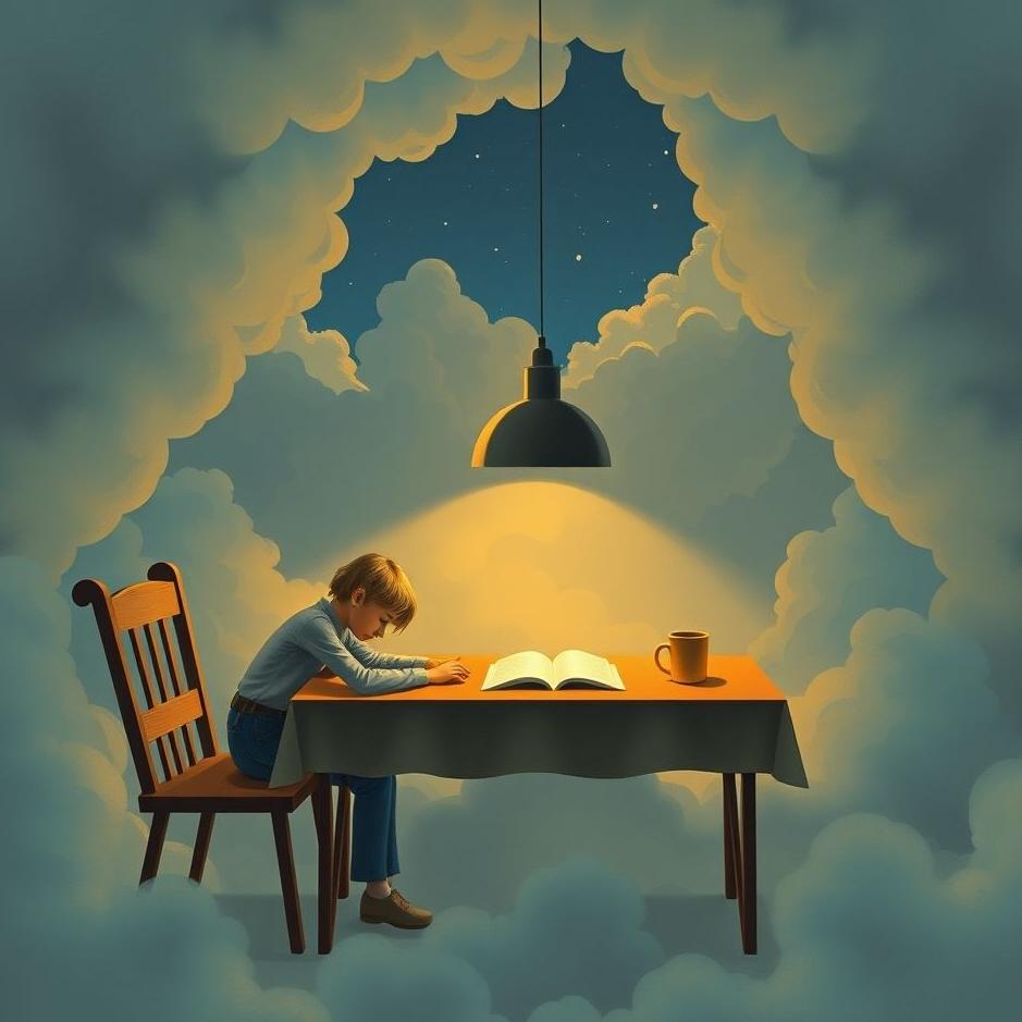 Dream : Studying at a table in a dream