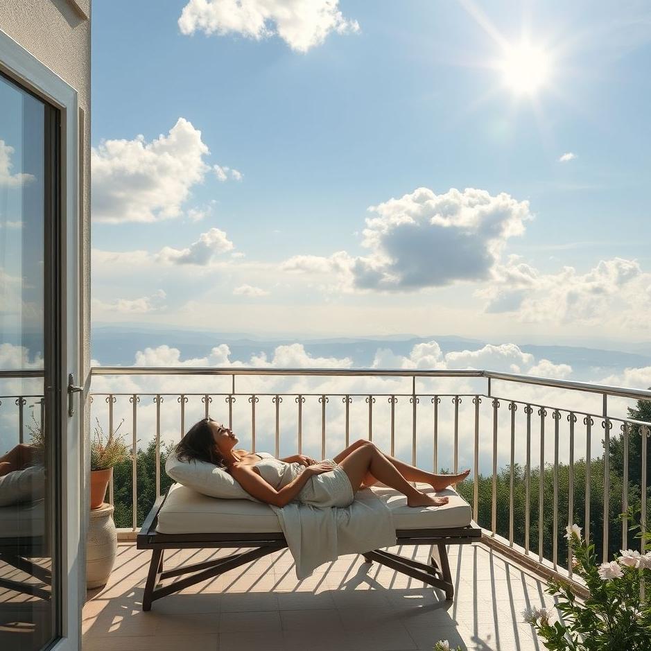 Dream : Sunbathing on the balcony in a dream