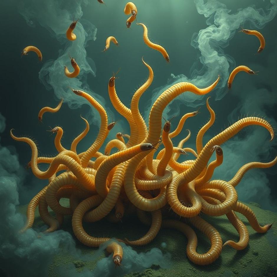 Dream : Swarm of worms in a dream