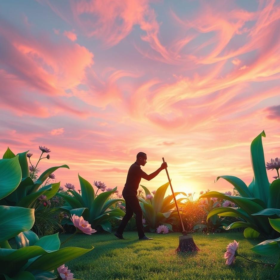 Dream : Sweep the yard in the dream