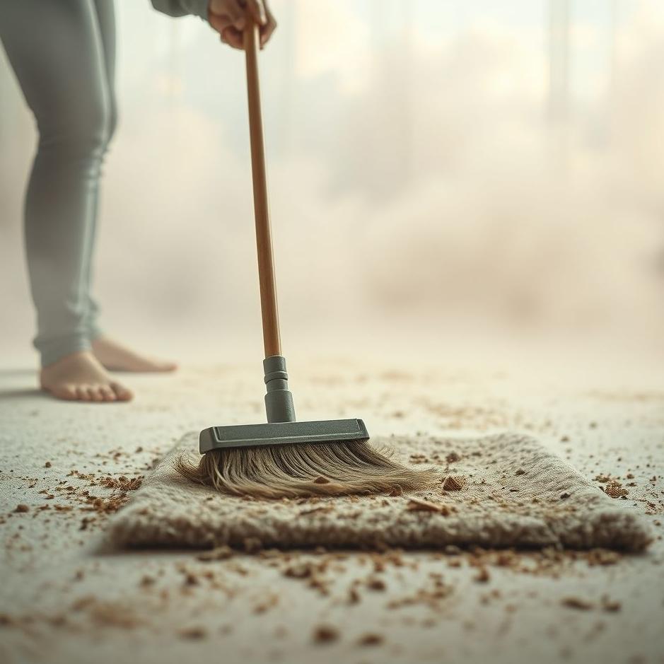 Dream : Sweeping a dirty carpet in a dream