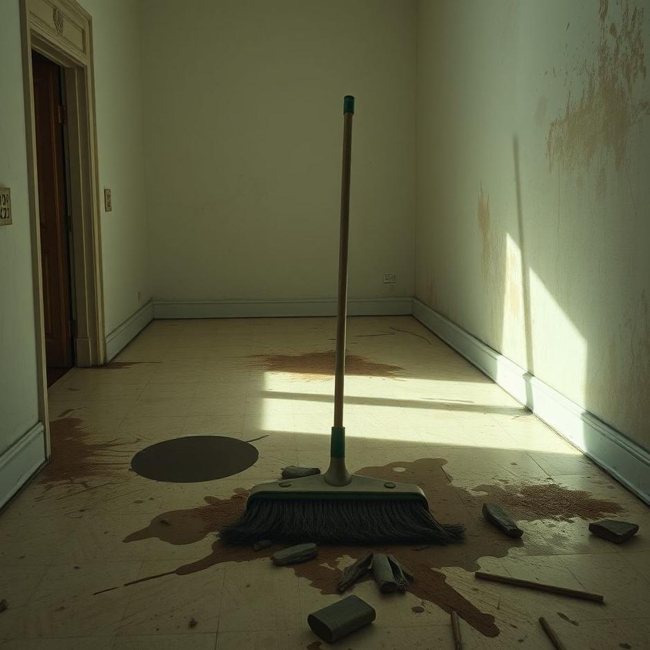 Dream : Sweeping a dirty floor in a dream