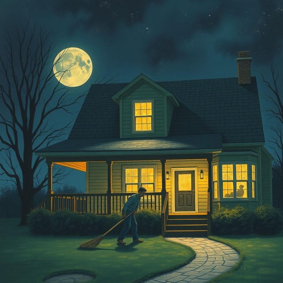 Dream : Sweeping a house at night in a dream