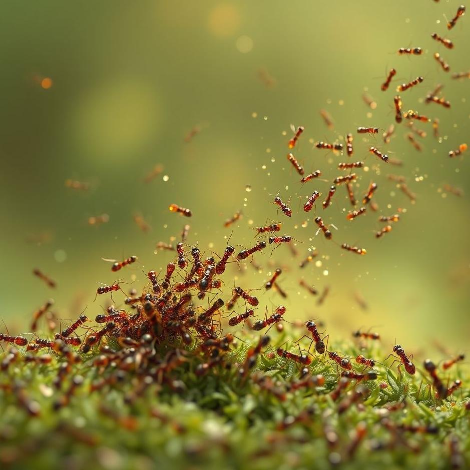 Dream : Sweeping a swarm of ants in a dream