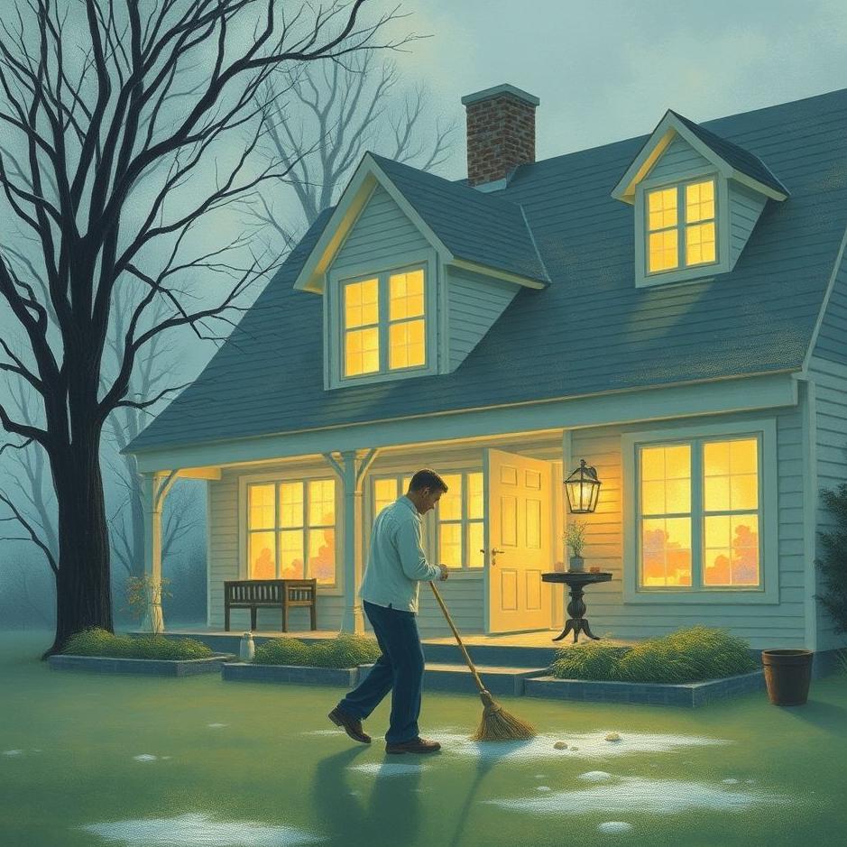 Dream : Sweeping around the house in a dream