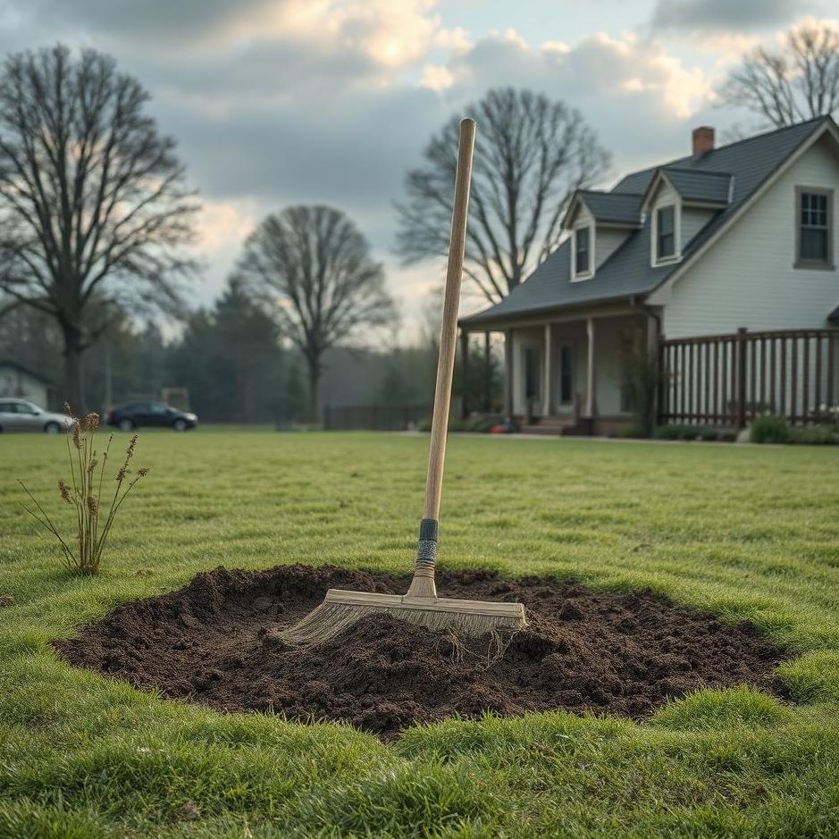 Dream : Sweeping soil at home in a dream
