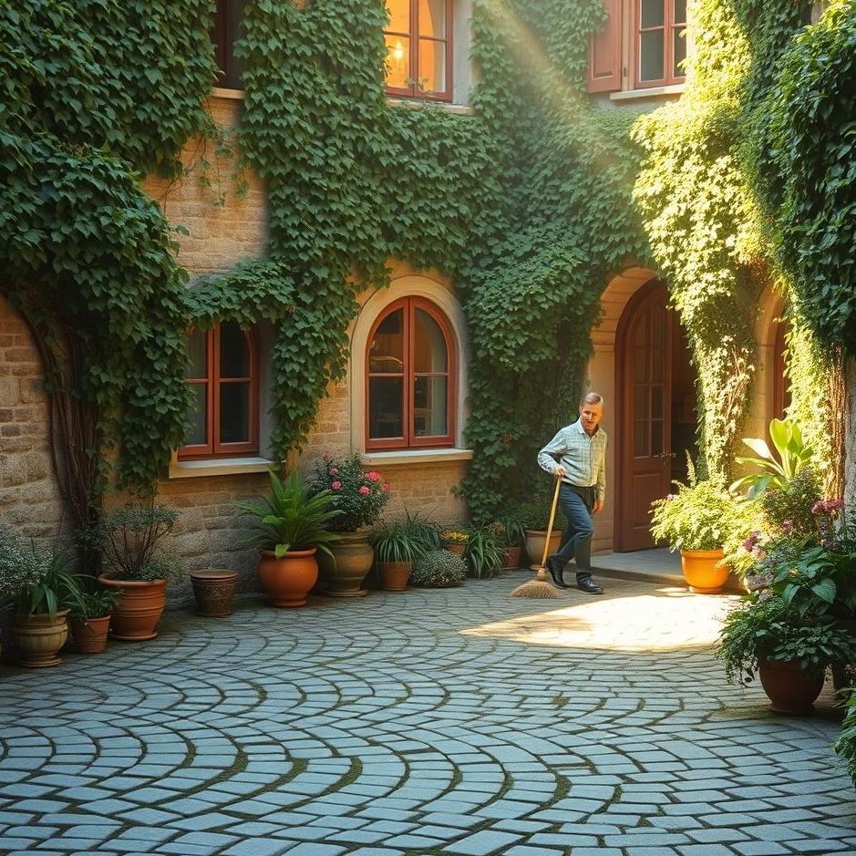 Dream : Sweeping the courtyard of the house in a dream