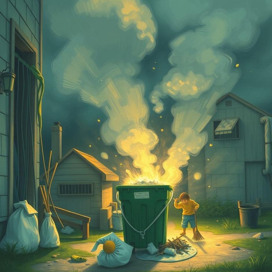 Dream : Sweeping the garbage at home in a dream