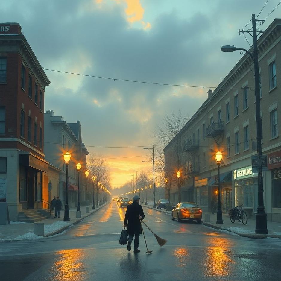 Dream : Sweeping the street in a dream