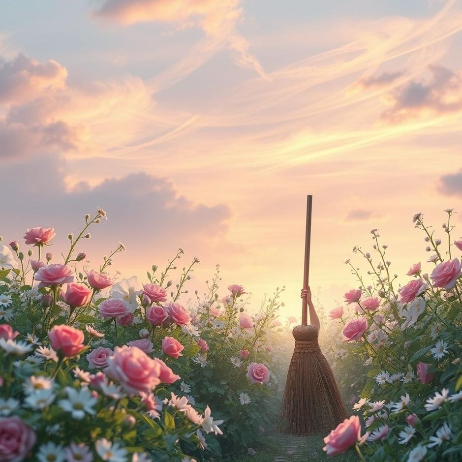 Dream : Sweeping your garden in a dream