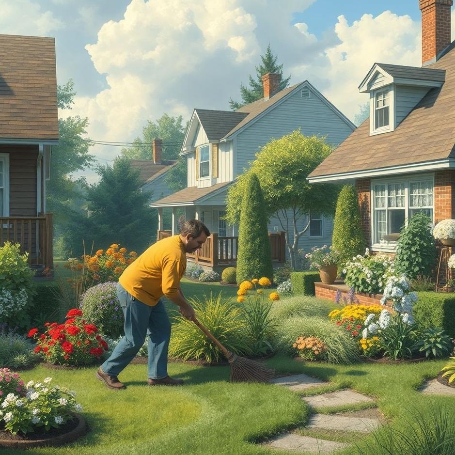 Dream : Sweeping your neighbor's garden in a dream