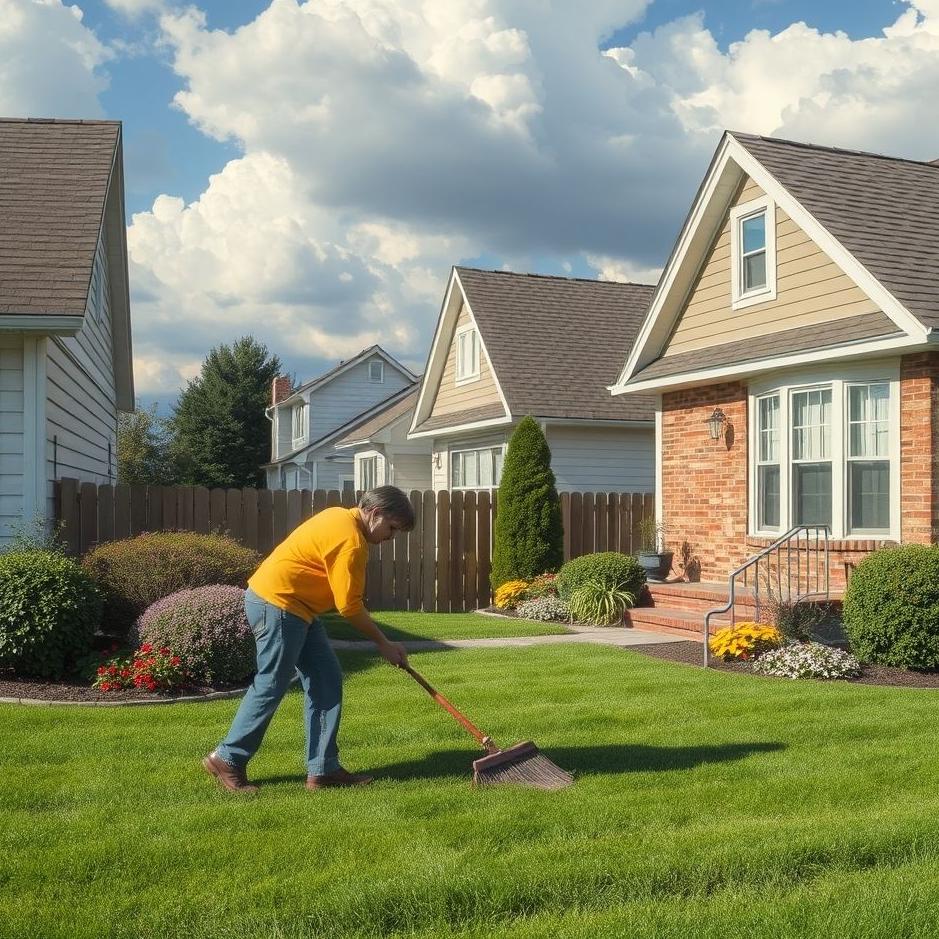 Dream : Sweeping your neighbor's yard in a dream