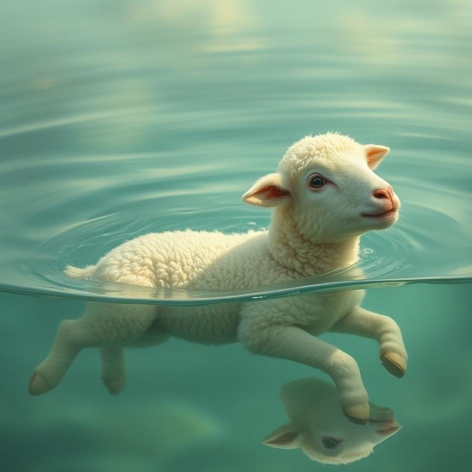 Dream : Swimming a lamb in a dream