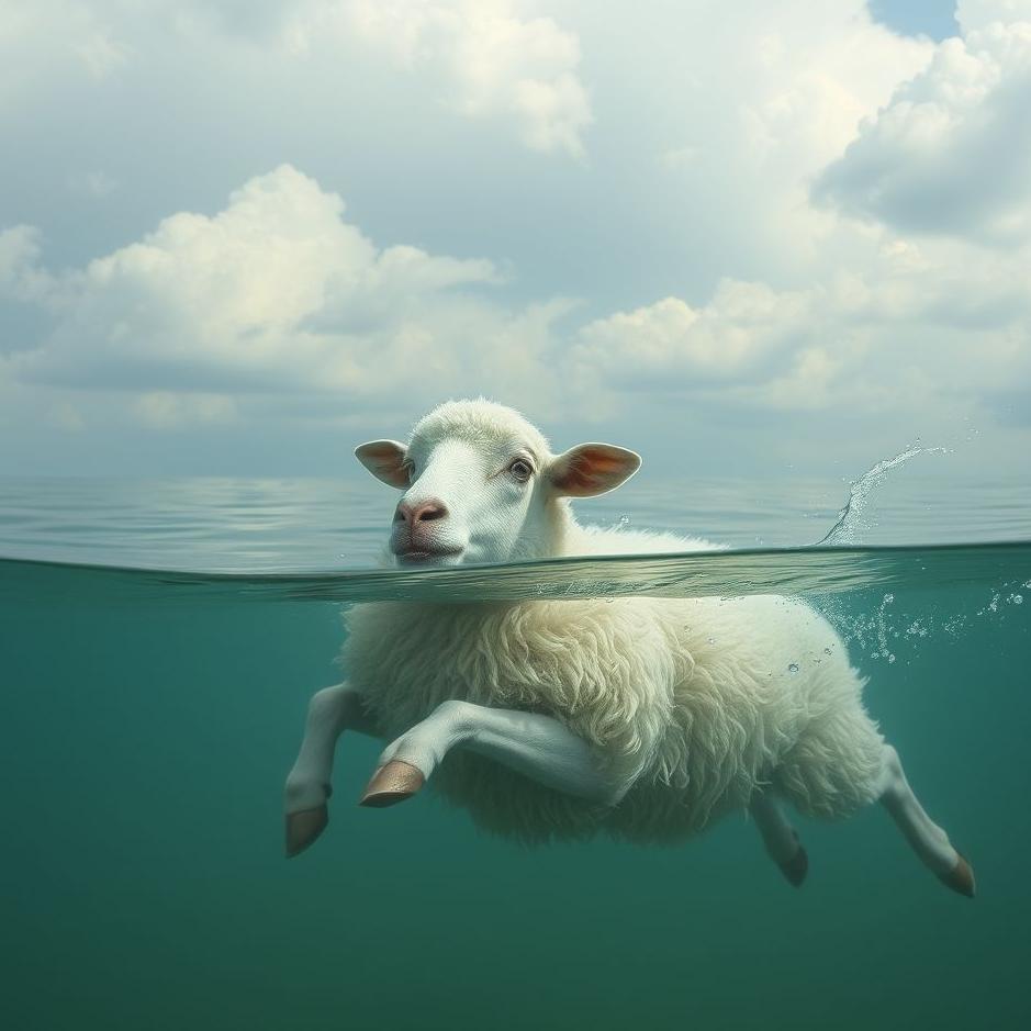 Dream : Swimming a sheep in a dream